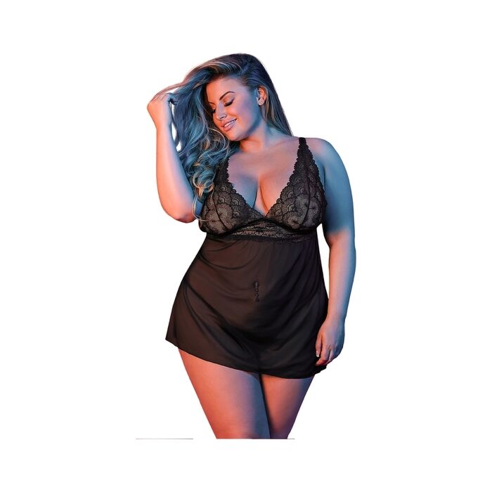 Sexytime - camison espalda v - negro