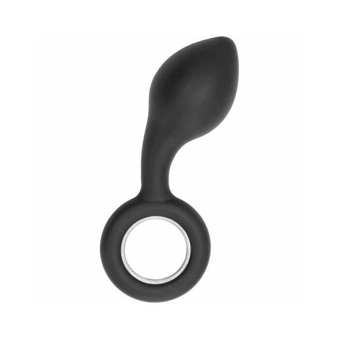No. 63 - dildo anal con anillos de metal - negro