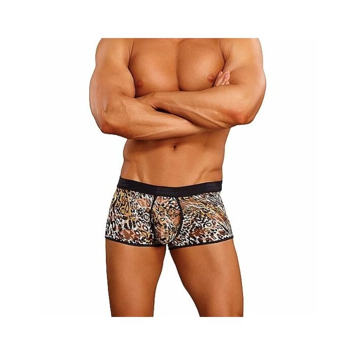 Male power short estampado leopardo marron