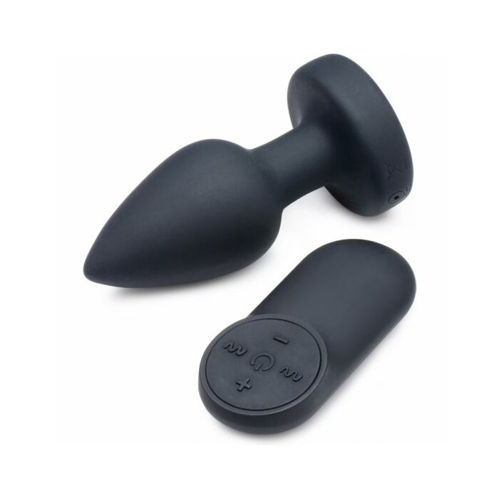Plug anal vibrador de silicona - pequeño  -negro