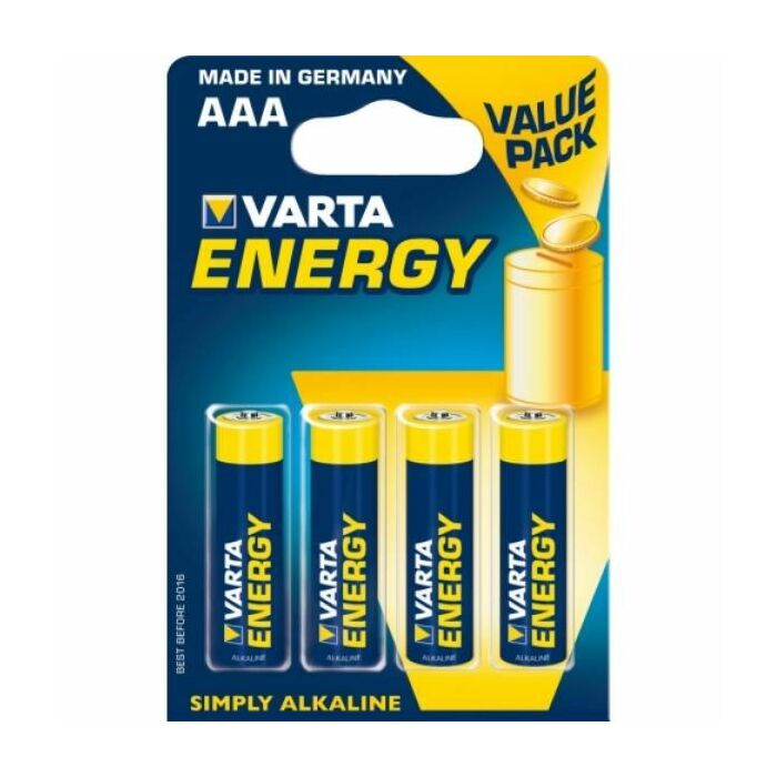 Varta energy pila alcalina aaa lr03 blister*4