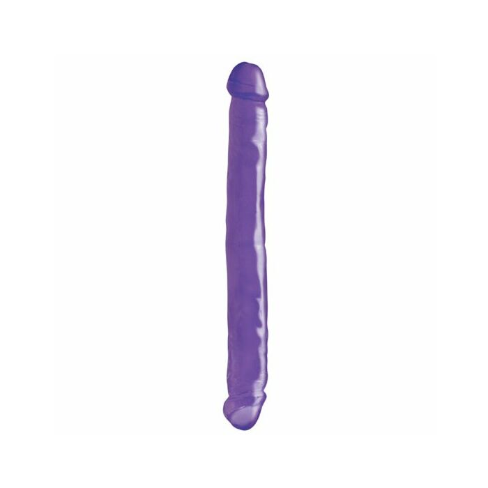 Basix pene doble de gelatina lila 34 cm
