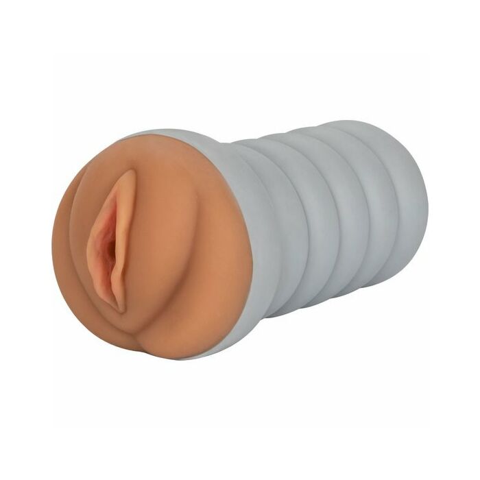 Ribbed gripper tight masturbador vagina - marrón