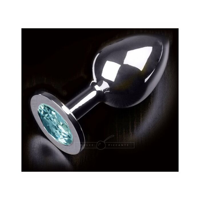 Plug anal jewellery large plata / turquesa