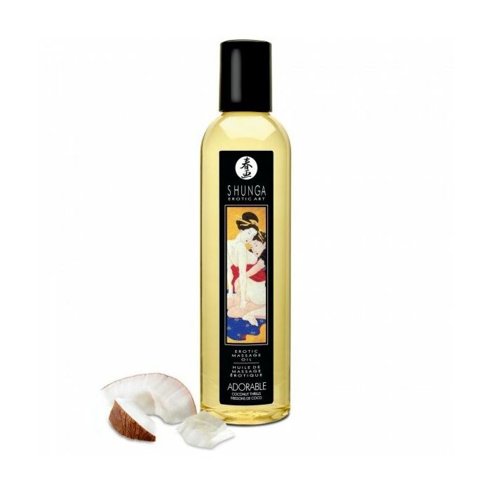 Shunga erotic massage oil adorable brillantes de coco 250ml