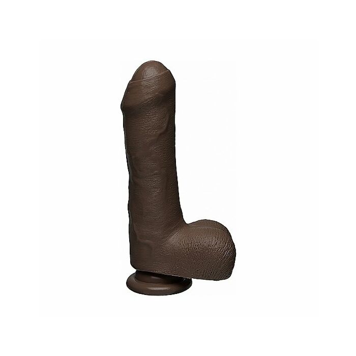 Uncut d - pene realístico firmskyn 17,5cm - chocolate