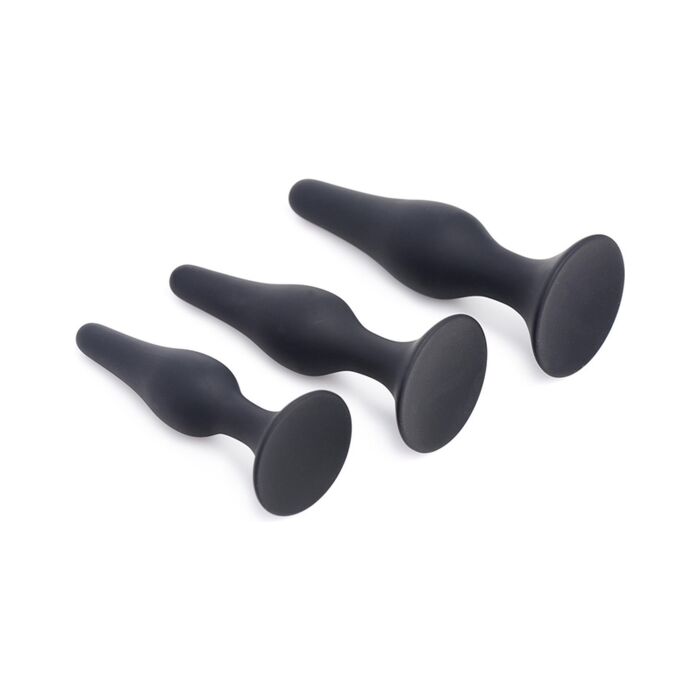 Triple spire set entrenamiento anal silicona - negro