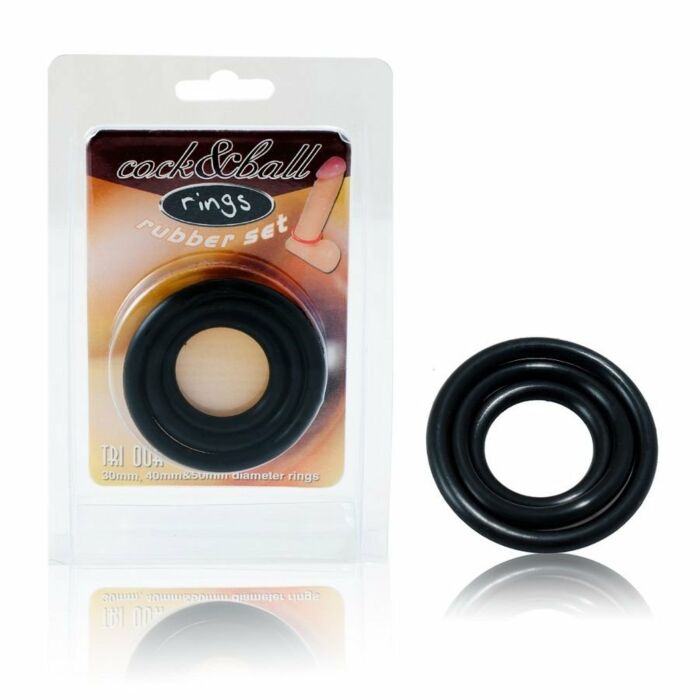 Cock ring ball rubber set 3 anillos