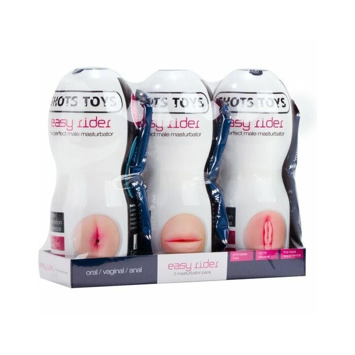 Masturbador masculino pack de 3 boca, culo y vagina