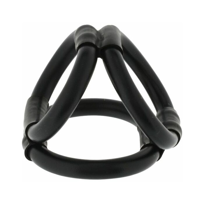 Tri ring cock arnés negro