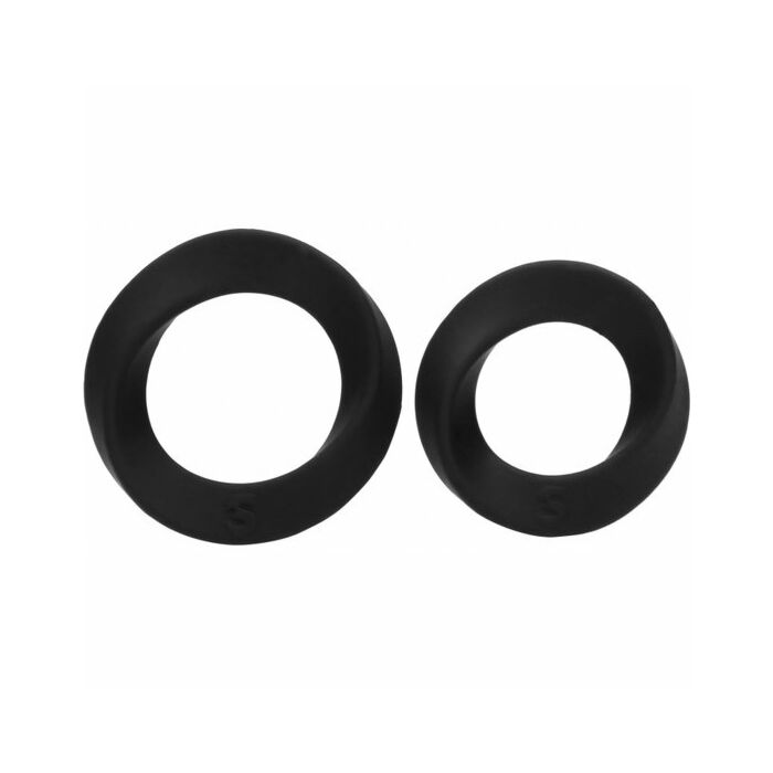 Anillos para el pene dos tamaños negro