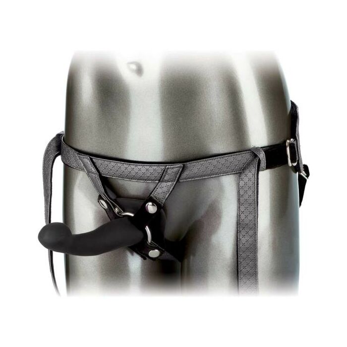 The royal vibrating set - arnés con dildo vibrador gris