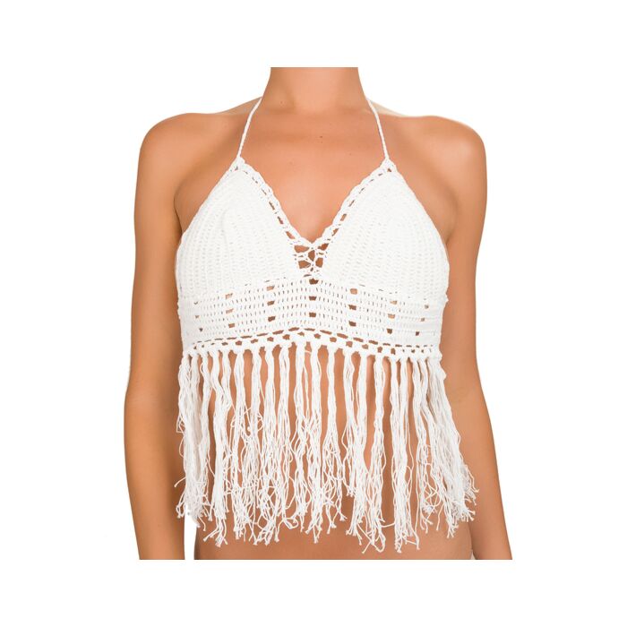 Pareo Fringes Blanco - Estilo Sexy Chic