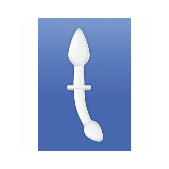 Doubler dildo de cristal blanco