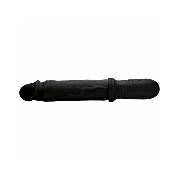 Consolador vibrador y de empuje automatico 8x pounder con mango  - negro