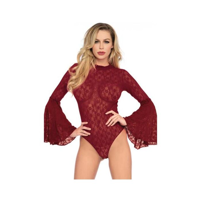Leg avenue body de encaje con mangas campana rojo