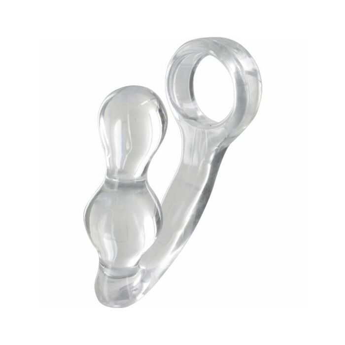 Manpower plug con anillo para el pene transparente