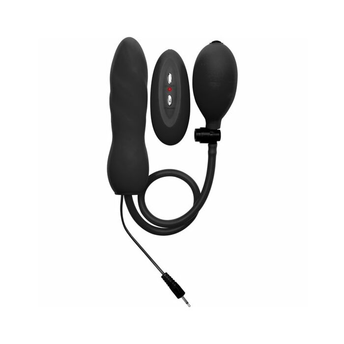 Ouch pene inflable vibrador silicona negro 14 cm