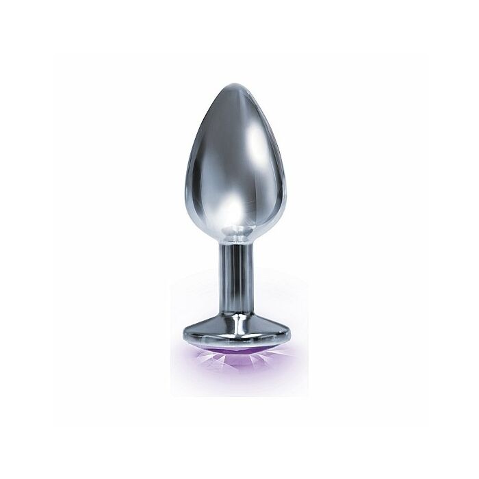 Plug acero inox con perla redonda - morado