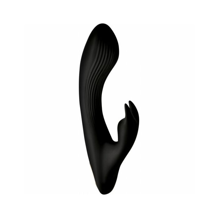 7x bendable rabbit vibrador de silicona -negro