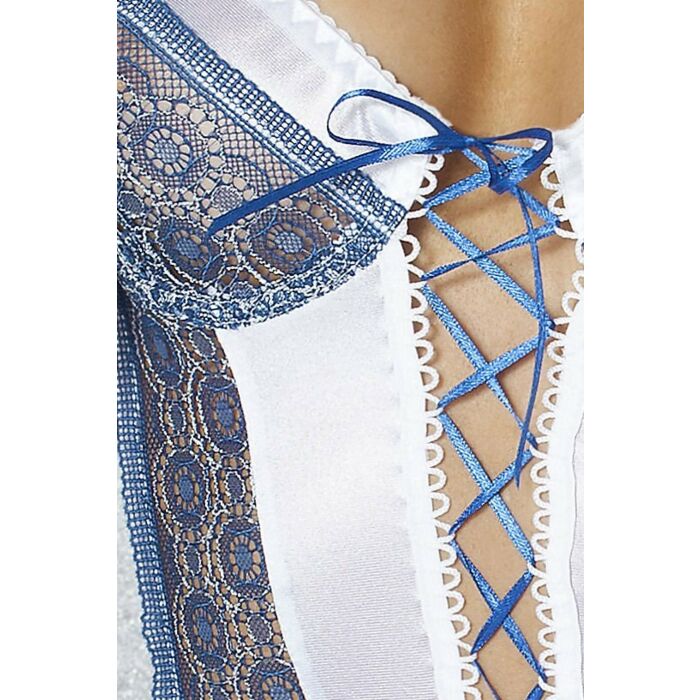 Passion eleni chemise & tanga blanco l/xl