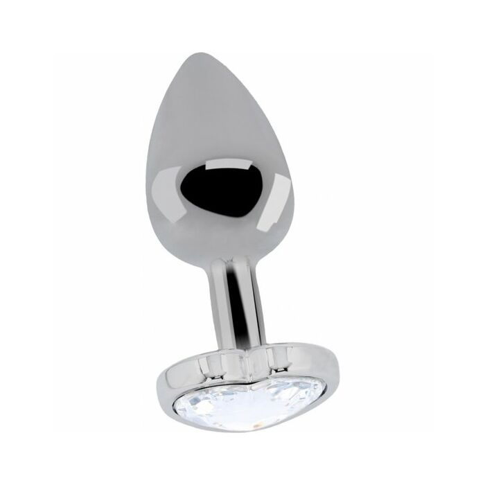 Love plug de corazon y diamante 6.35 cm plata