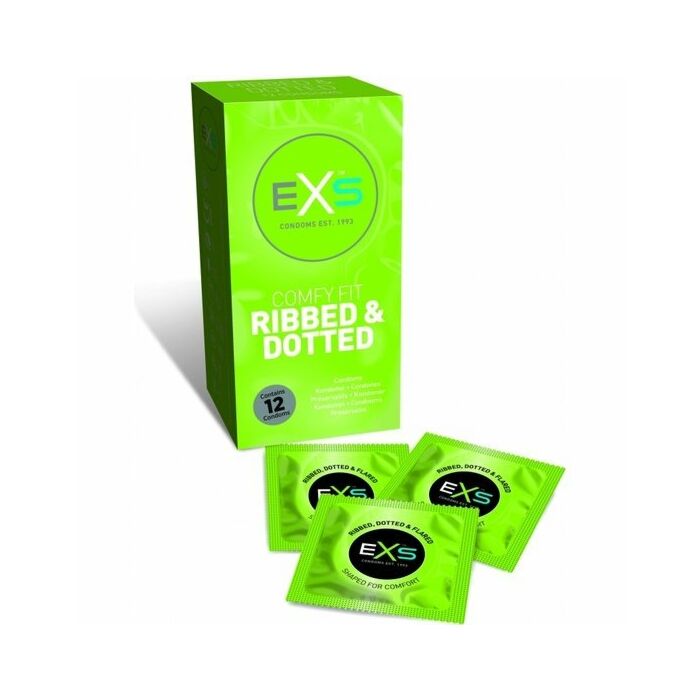 Exs condoms - acampanados y punteados - 12 pack