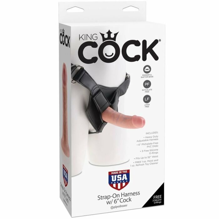 King cock strap-on harness w/6