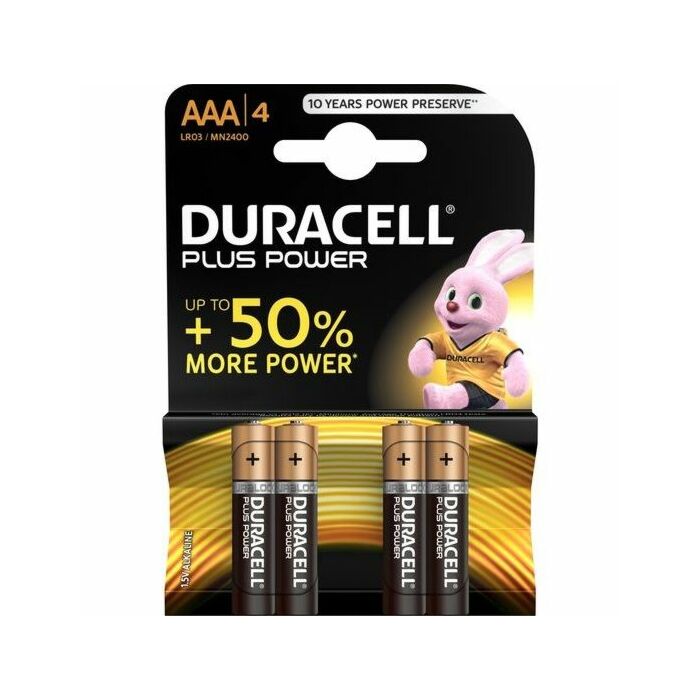 Duracell plus power pila alcalina aaa lr03 blister*4