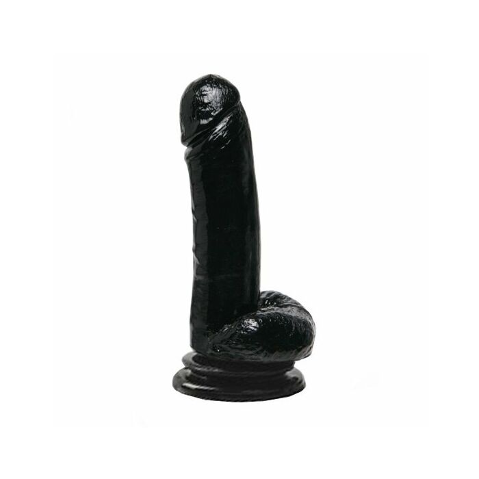 Basix pene de gelatina succion negro 18 cm