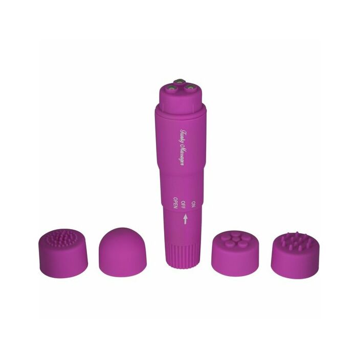 Estimulador con cabezales intercambiables lila