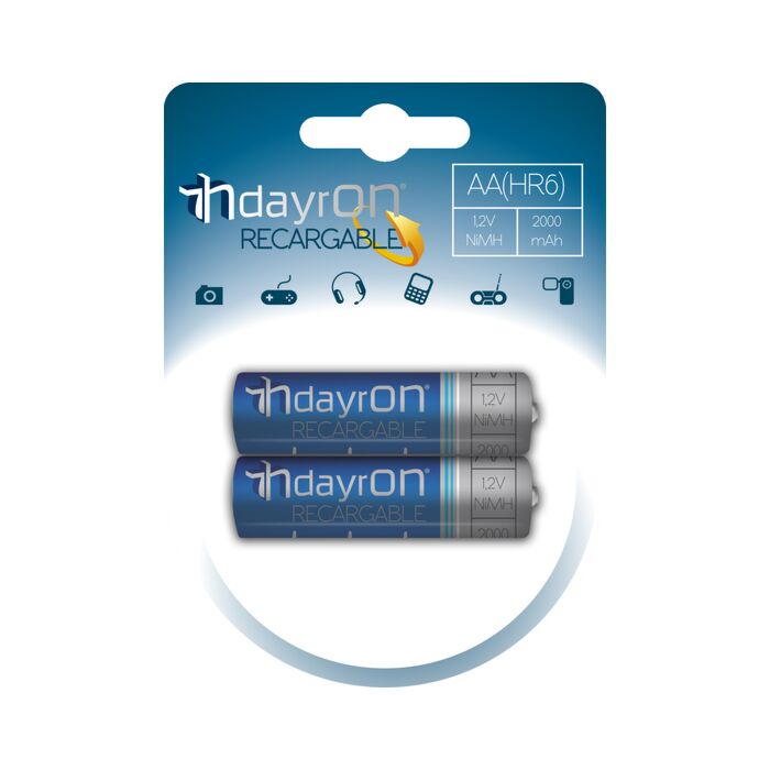 Pila recargable hr06 1,2v 2000ma dayron pack 2