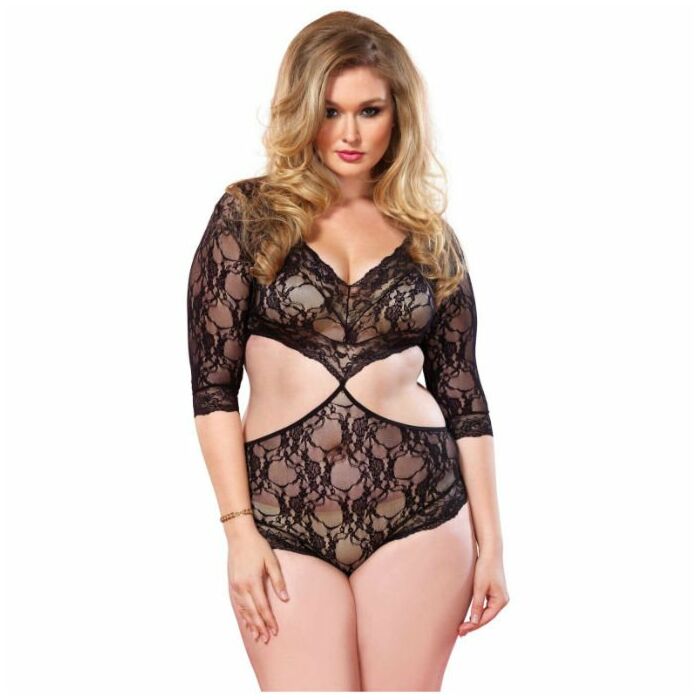 Leg avenue cut out floral lace teddy talla grande