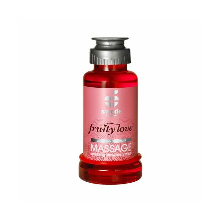 Fruity love aceite masaje efector calor 100 ml fresas con shampagne swede