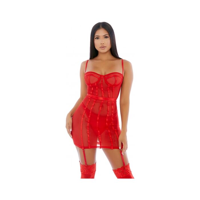 Sheer desires mesh conjunto rojo