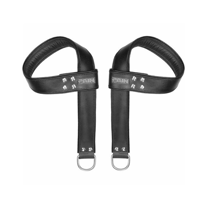 Puños de suspension sillin cuero de manos y pies - negro