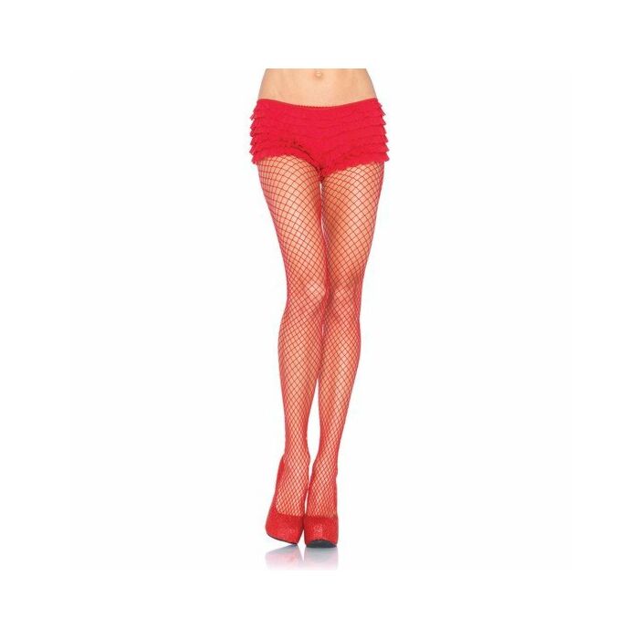 Leg avenue pantys de rejilla elastica de licra rojo