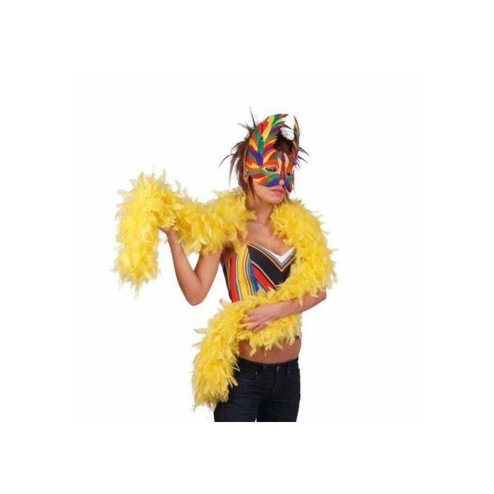 Boa plumas amarillo 183 cm,