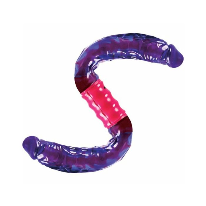 Pene doble y flexible con vibración morado