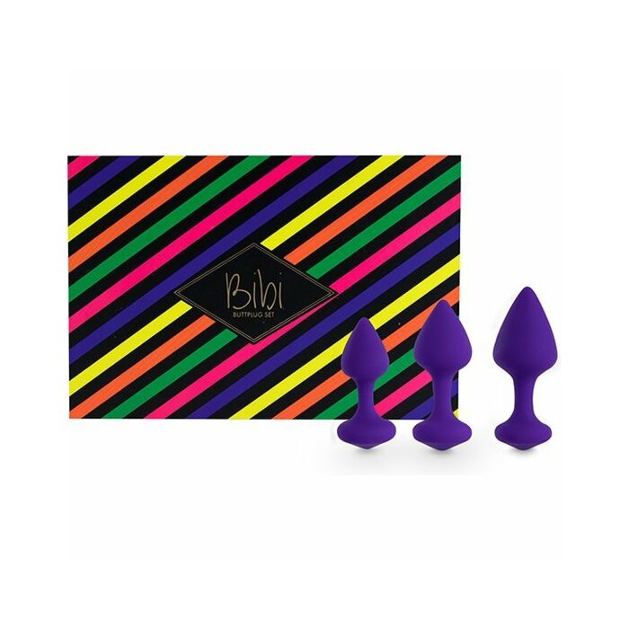 Feelztoys - bibi kit de 3 plugs silicona - morado