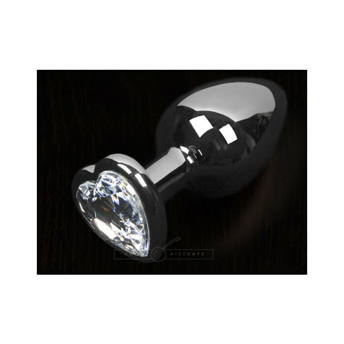 Plug metal corazon cristal - s