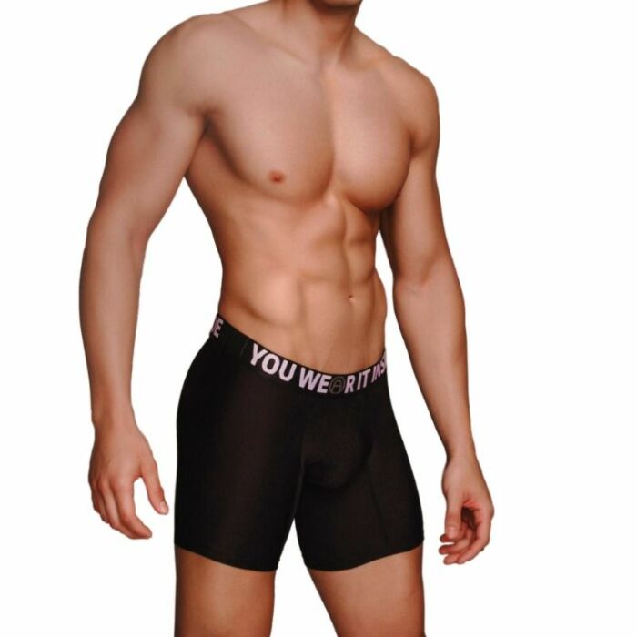 Macho - ms077 boxer deportivo largo negro talla s