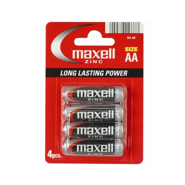Pilas Maxell Zinc AA LR6 4 uds: Energía Infinita