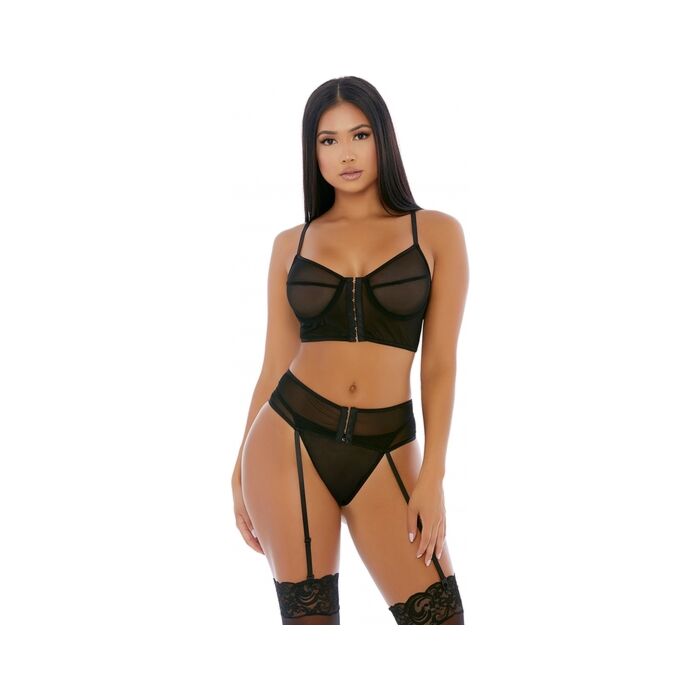 Get the hook lingerie conjunto negro