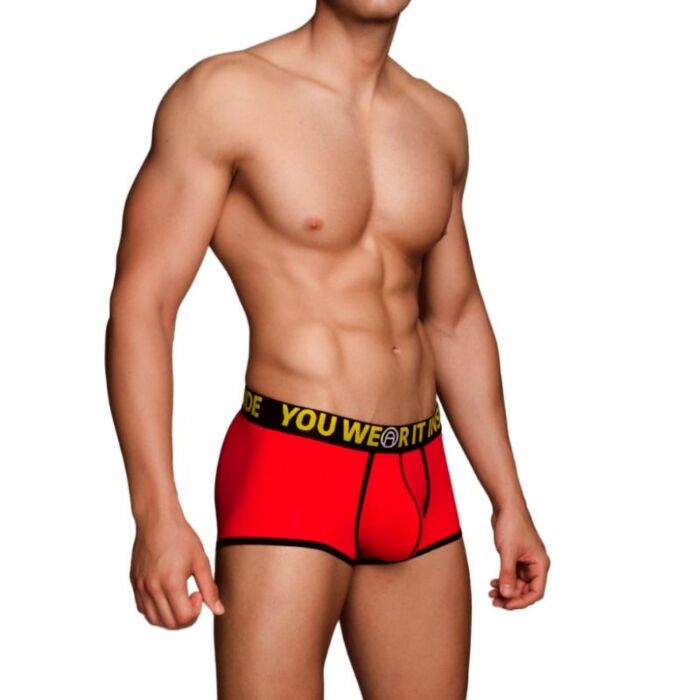 Macho - ms078 boxer deportivo corto rojo talla s