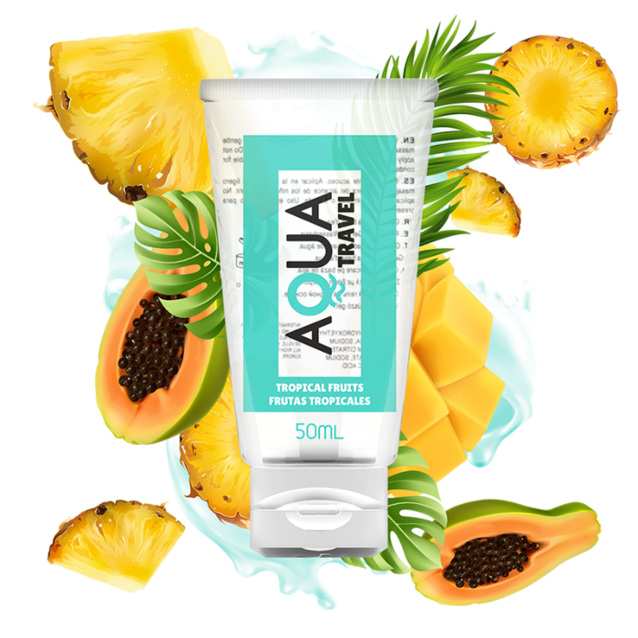Aqua Travel Lubricante Base Agua Sabor Frutas Tropicales 50ml