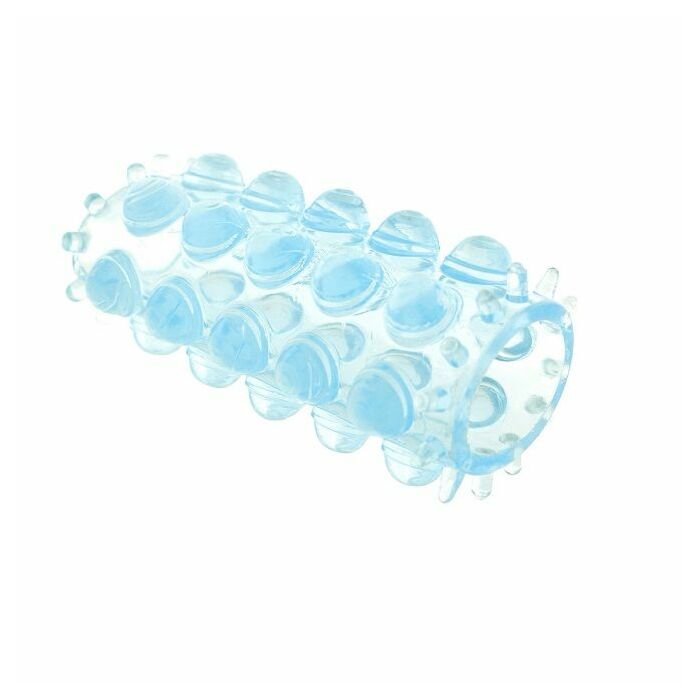 Super stretchy funda texturada para pene azul