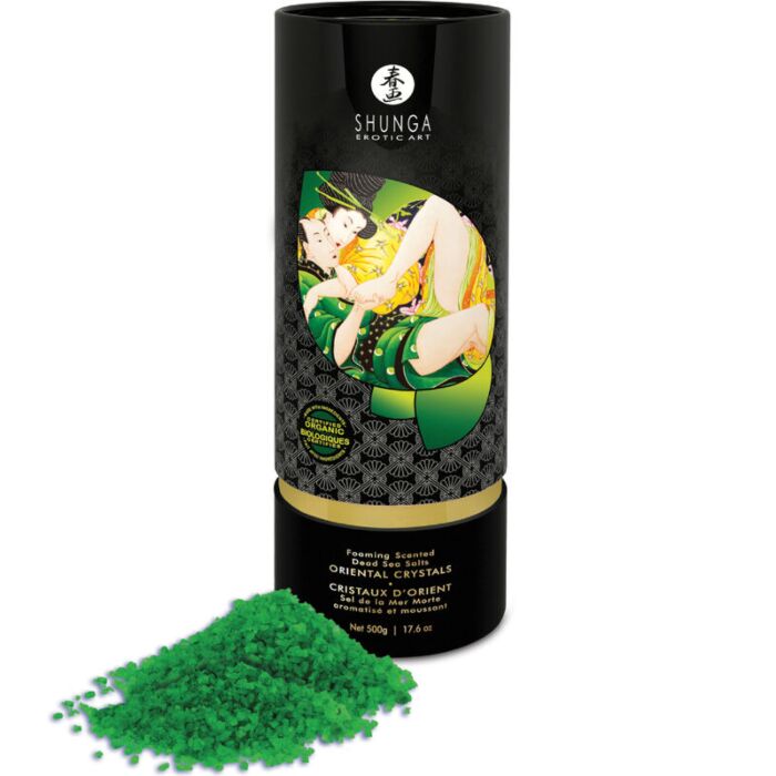 Shunga Sales de Baño Flor de Loto 500g - Mar Muerto - Verde - Aroma Sensual