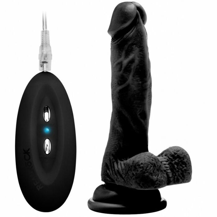 Real rock 002 vibrador 100 realistico negro 18cm