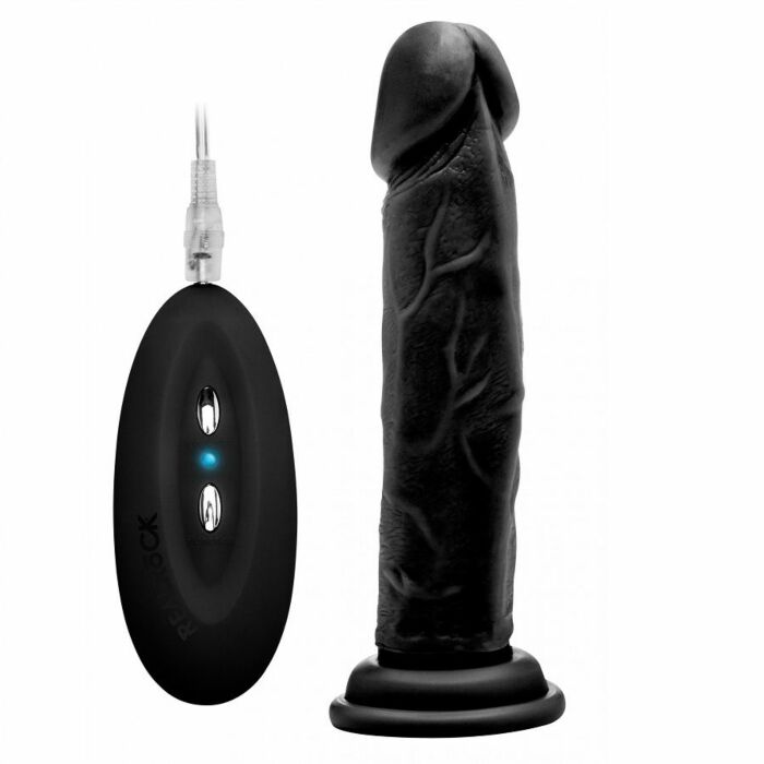 Real rock 008 vibrador 100 realistico negro 20 cm